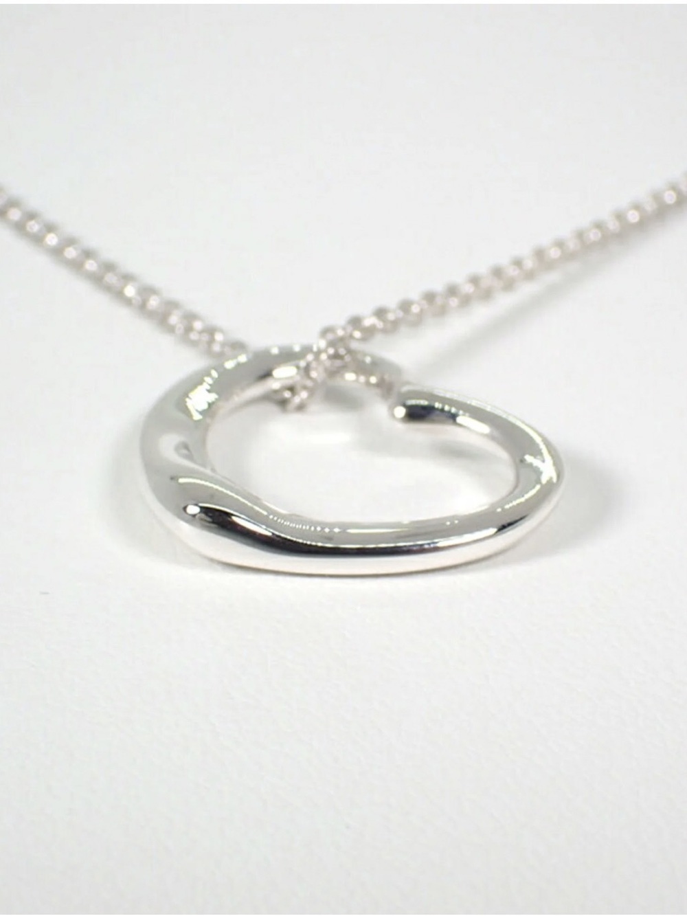 Tiffany & Co Sterling Silver Open Heart Pendant Necklace - Picture 2 of 6